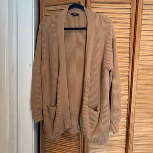 Quince organic cotton open front cardigan sweater medium Grandpacore Cabincore